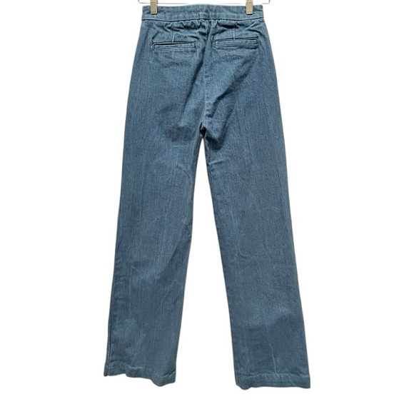 Sezane Dan Denim Wide Straight Leg Trouser Pants Size 34 US 2 - Picture 3 of 10